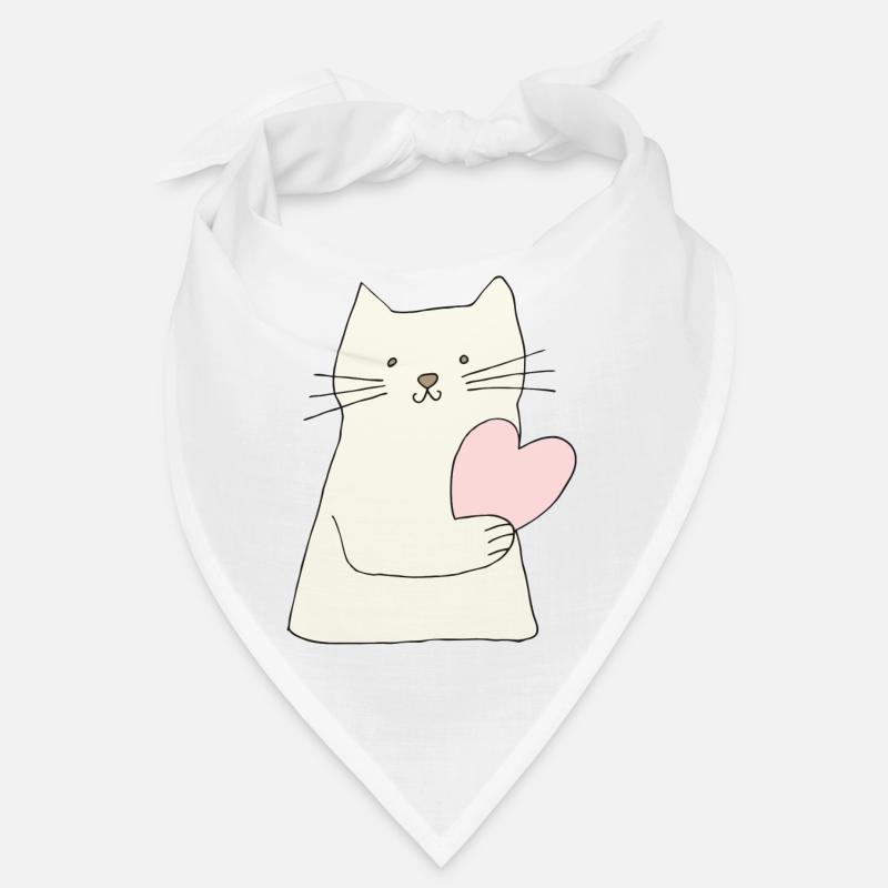 Chat avec cœur Bandana