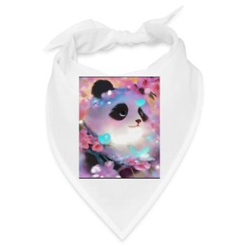 Panda Bild - Bandana - Weiß - Vorne