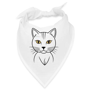 Stylische Goldkatze - Bandana - Weiß - Vorne