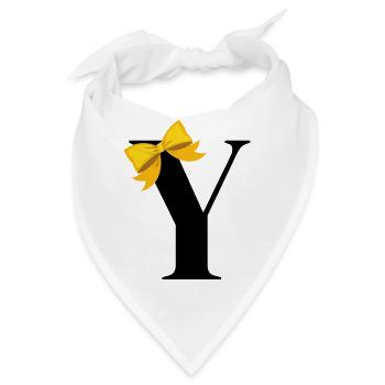 Buchstabe y gelbe Schleife - Bandana - Weiß - Vorne