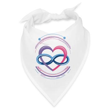 Polyamorie-Symbol in Bi-Farben - Bandana - Weiß - Vorne
