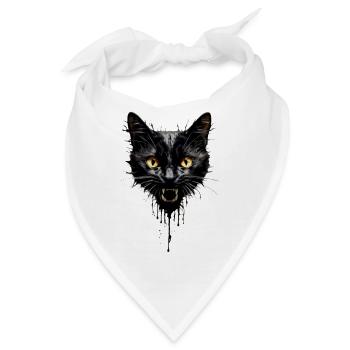 Böse Katze - Bandana - Weiß - Vorne
