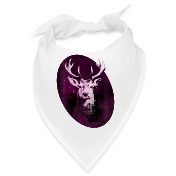 hirsch oval - Bandana - Weiß - Vorne
