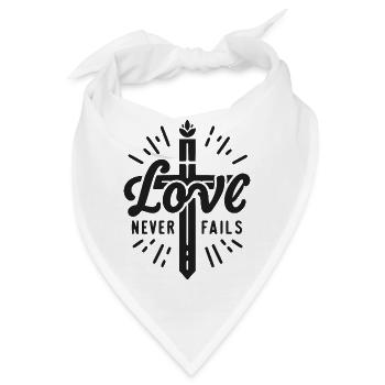 Liebe hört nie auf - Bandana - Weiß - Vorne