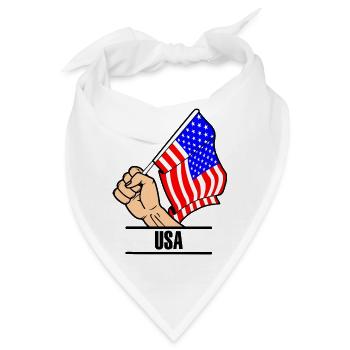 Flagge USA Fausttext USA - Bandana - Weiß - Vorne