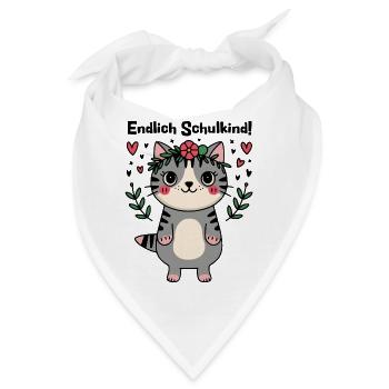 Endlich Schulkind - Mit der Katze in die Schule - Bandana - Weiß - Vorne