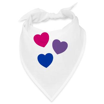 Herzen Bi Flagge Farben Subtiler Stolz - Bandana - Weiß - Vorne