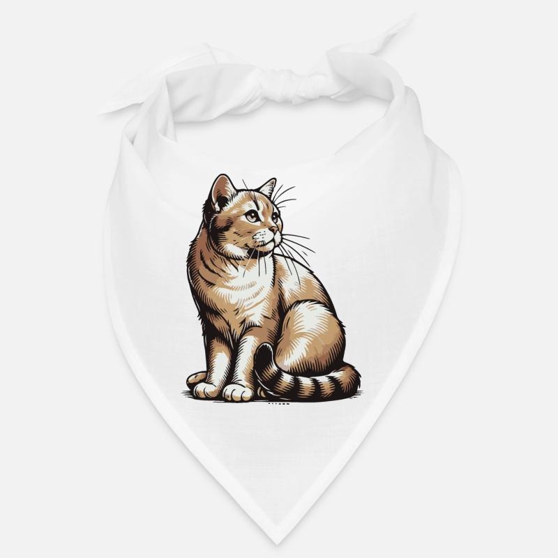Katze - Bandana - Weiß