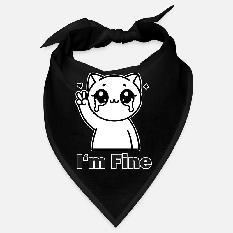 Crysis Katze mit Peace-Zeichen - "I'm Fine" Design Bandana
