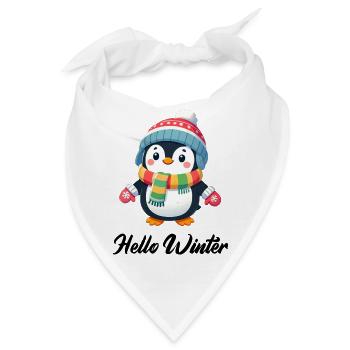 pinguin comic winter - Bandana - Weiß - Vorne