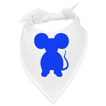 Maus Mäuschen Süße Kleine Ratte Nager Silhouette - Bandana - Weiß - Vorne