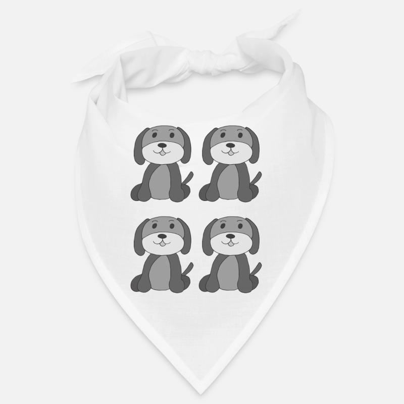 hunde 4fach graustufen Bandana