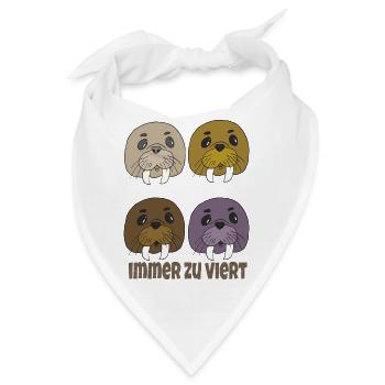 walross immer zu viert - Bandana - Weiß - Vorne
