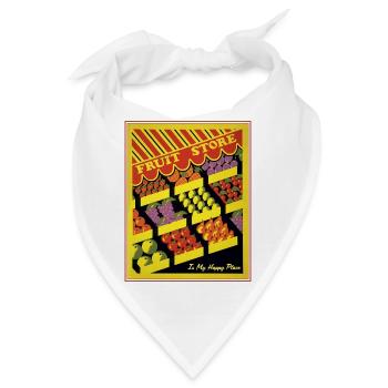 Obstladen Retro Markt Vibes - Bandana - Weiß - Vorne