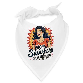Mutter, Superheldin auf einer Mission ! - Bandana - Weiß - Vorne
