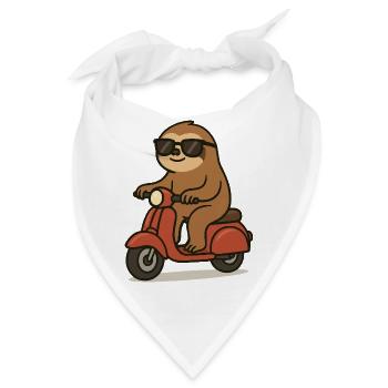 faultier comic moped - Bandana - Weiß - Vorne