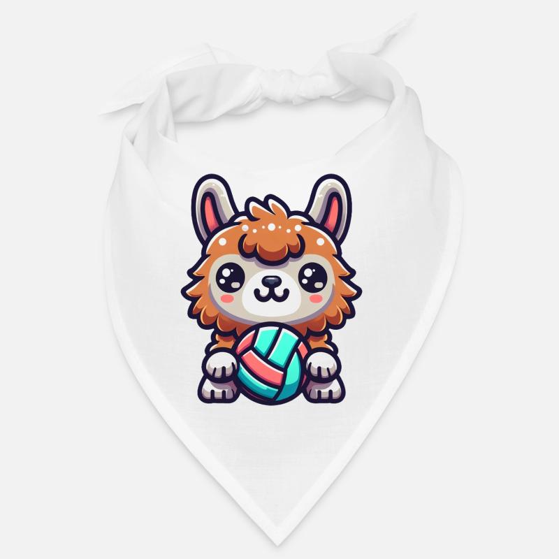 Lama mignon avec illustration de volley-ball Bandana
