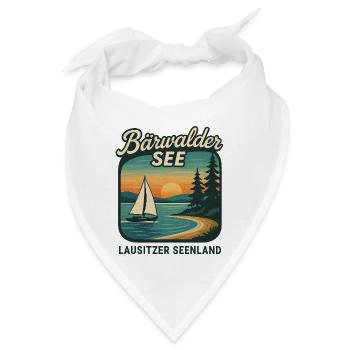 Bärwalder See im Lausitzer Seenland mit Segelboot - Bandana - Weiß - Vorne