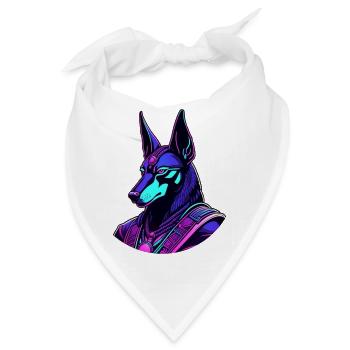 Futuristischer Anubis im Neon-Look - Bandana - Weiß - Vorne