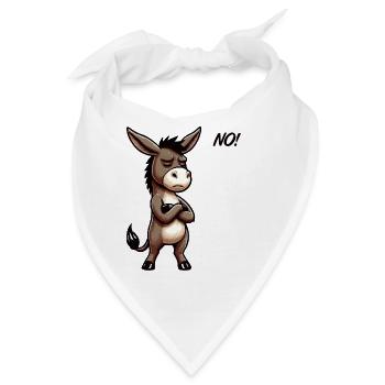 No Esel Eselchen Eselhalter Muli Langohresel - Bandana - Weiß - Vorne