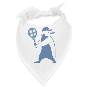 Minimalistischer Pinguin Tennis Rückhand Spieler - Bandana - Weiß - Vorne