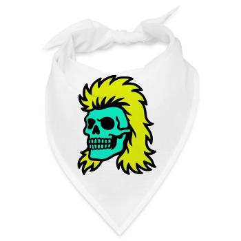 Vokuhila Skull - Bandana - Weiß - Vorne