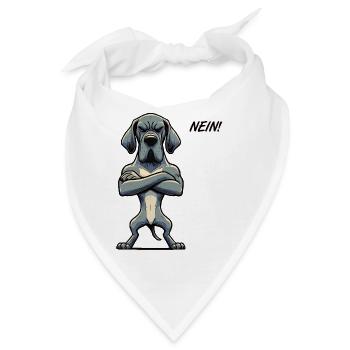 Nein Deutsche Dogge Doggen Doggenbesitzer - Bandana - Weiß - Vorne