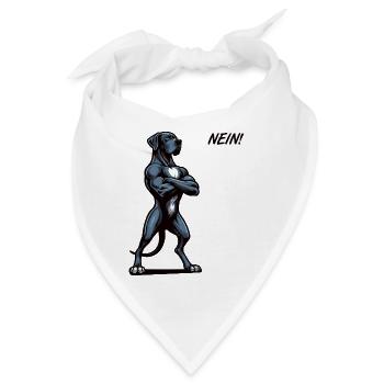 Nein Deutsche Dogge Doggen Doggenbesitzer - Bandana - Weiß - Vorne