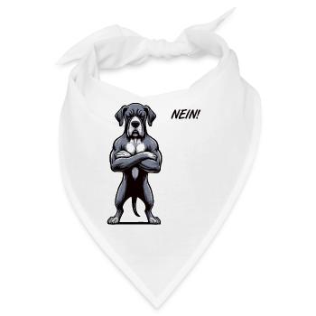 Nein Deutsche Dogge Doggen Doggenbesitzer - Bandana - Weiß - Vorne