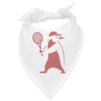 Minimalistischer Pinguin Tennis Rückhand Spieler - Bandana - Weiß - Vorne