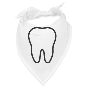 Zahnliniensymbol – Symbol für die Zahnpflege - Bandana - Weiß - Vorne