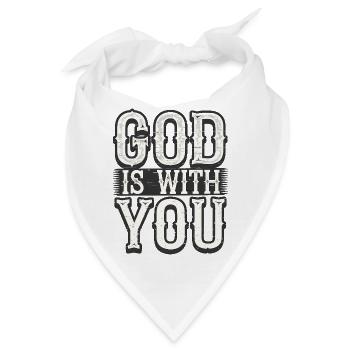 Inspirierendes christliches Zitat, Gott ist mit dir - Bandana - Weiß - Vorne