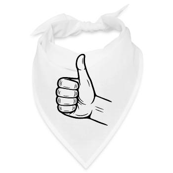 Daumen Hoch Handzeichen – Thumbs Up Symbol - Bandana - Weiß - Vorne