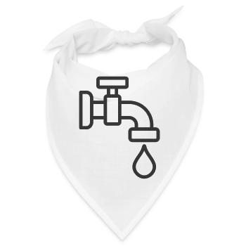 Wasserhahn mit Tröpfchensymbol - Bandana - Weiß - Vorne