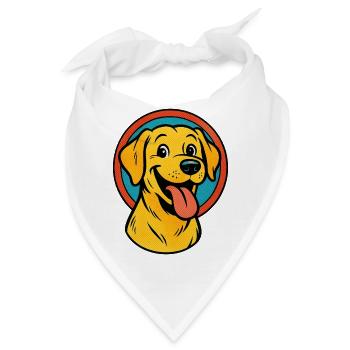 Labrador Retriever Pop Art - Bandana - Weiß - Vorne