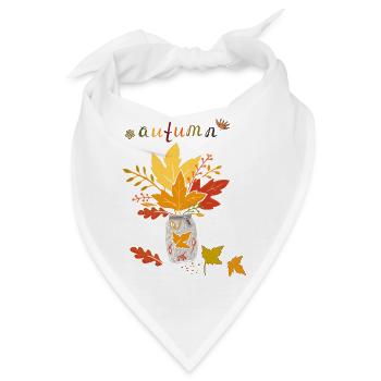 Herbstlaub  - Bandana - Weiß - Vorne