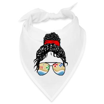 Beach Reflections Girl Sommer-Retro-Sonnenbrillen-Kunst - Bandana - Weiß - Vorne