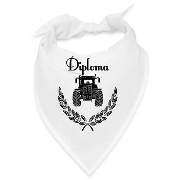 Diplom-Traktor - Bandana - Weiß - Vorne