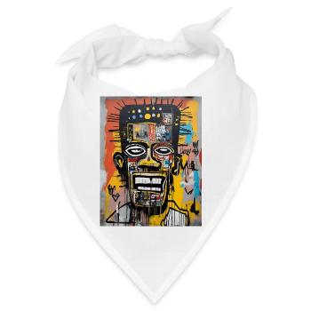 Farbenfrohes urbanes Graffiti-Porträt - Bandana - Weiß - Vorne