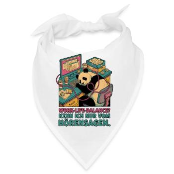 Panda im Homeoffice Hörensagen - Bandana - Weiß - Vorne