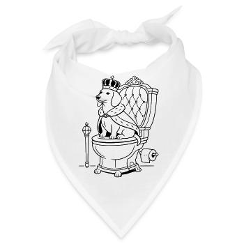 dackel thron toilette line art - Bandana - Weiß - Vorne