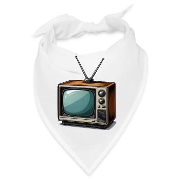 Retro Fernseher mit Antennen - Bandana - Weiß - Vorne