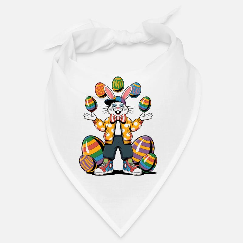 Bunter Osterhase mit Eierkranz Bandana