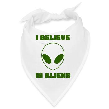 I Believe in Aliens Green UFO Minimal Statement - Bandana - Weiß - Vorne
