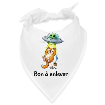 Katze entführt von einem UFO und absurder, lustiger Humor - Bandana - Weiß - Vorne