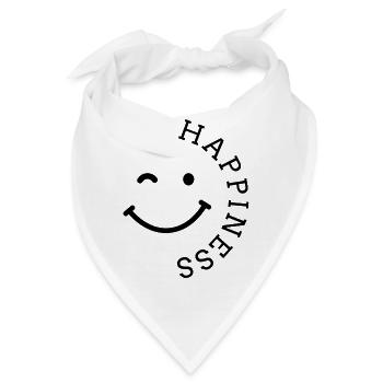 happiness smile - Bandana - Weiß - Vorne