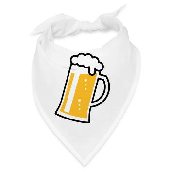 Maßkrug (Bier / Bierseidel / Bierglas / R /// 2C)  - Bandana - Weiß - Vorne