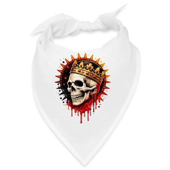 Gekrönter Totenkopf Kunst Illustration - Bandana - Weiß - Vorne
