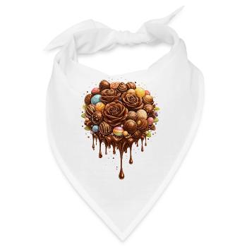 Schokoladenstrauß mit Pralinen Illustration - Bandana - Weiß - Vorne