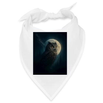 Eule im Nachtwald - Bandana - Weiß - Vorne